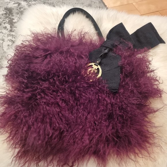 Juicy Couture Mongolian Sheepskin Evening Bag - Picture 1 of 5